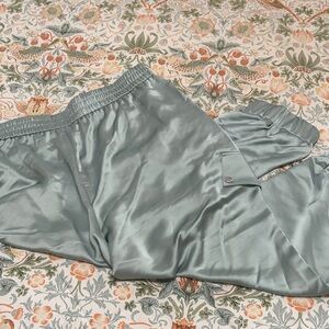 Express Satin Teal Jogger Pants